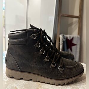 Sorel Harlow Lace, Brown Leather Boots, Women’s Size 7.5